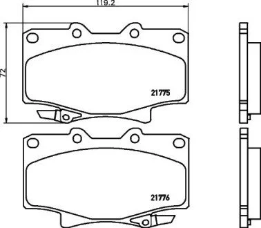 Тормозные колодки TOYOTA Land Cruiser 4.2, 4.5i 24V Nisshinbo NP1043