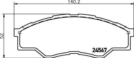 Колодки гальмівні дискові Toyota Hilux 2.5, 2.7, 3.0 (07-) Nisshinbo NP1055