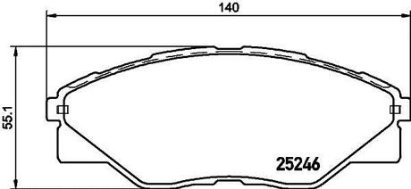 Колодки тормозные дисковые передние Toyota Hilux 2.5 (05-) Nisshinbo NP1061