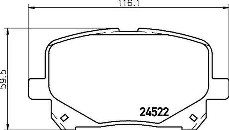 Колодки гальмівні дискові Lexus RX 300(00-03)/Toyota Camry 2.4, 3.0 (01-06) Nisshinbo NP1065 (фото 1)