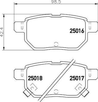 Колодки тормозные дисковые задние Toyota Auris, Yaris 1.3, 1.4, 1.6 (06-) Nisshinbo NP1071 (фото 1)