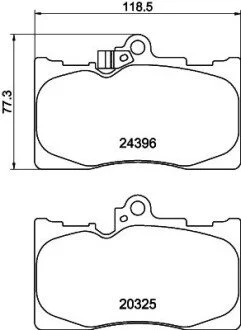 Колодки тормозные дисковые передние Lexus GS 250, 350, 300h, 450h (12-) Nisshinbo NP1072
