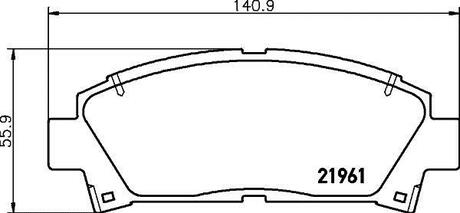 Колодки гальмівні дискові Lexus GS 300, 430 (05-11), Camry 2.0, 2.4(01-06), Avensis 1.8, 2.0 (00-03) Nisshinbo NP1077