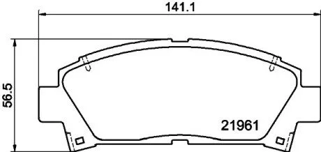 Колодки тормозные дисковые передние Lexus GS 300, 430 (05-11), Camry 2.0, 2.4(01-06), Avensis 1.8, 2.0 (00-03) Nisshinbo NP1077