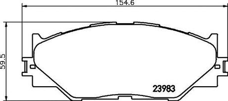 Колодки гальмівні дискові Toyota IS 220d, 250, 300h (05-13) Nisshinbo NP1082 (фото 1)