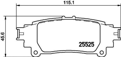 Колодки гальмівні дискові Lexus GS, RX 350, 300h, 450h (08-) Nisshinbo NP1105 (фото 1)