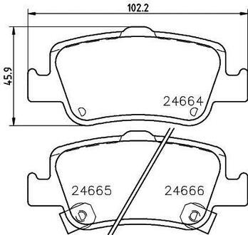 Колодки тормозные дисковые задние Toyota Auris 1.4, 1.6, 1.8, 2.0 (06-) Nisshinbo NP1114