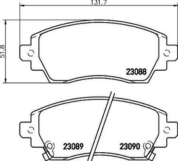 Колодки гальмівні дискові Toyota Corolla 1.4, 1.6, 2.0 (97-02) Nisshinbo NP1120 (фото 1)