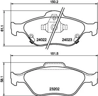 Колодки тормозные дисковые передние Toyota Yaris 1.0, 1.3, 1.4 (05-) Nisshinbo NP1129