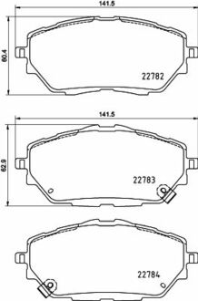 Колодки тормозные дисковые передние TOYOTA C-HR X1 (16-), Corolla (18-) Nisshinbo NP1170