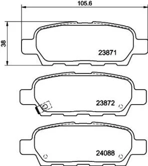 Колодки тормозные дисковые задние Renault Koleos/Nissan X-trail, Qashqai 2.0, 2.2, 2.5 (09-) NISSHINBO Nisshinbo NP2004