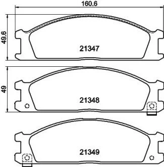 Колодки тормозные дисковые передние Nissan Pathfinder, Pick Up 2.4, 2.7, 3.2 (98-) Nisshinbo NP2008