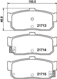 Колодки тормозные дисковые задние Nissan Almera II 1.5, 2.0 (00-) Nisshinbo NP2022