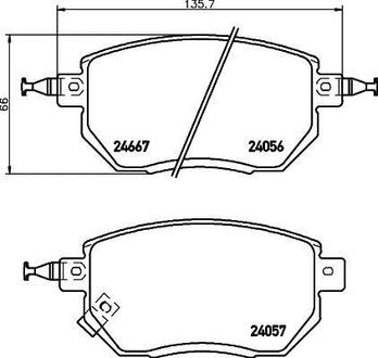 Колодки тормозные дисковые передние Nissan Murano, Qashqai 2.5, 3.5 (07-) Nisshinbo NP2024 (фото 1)