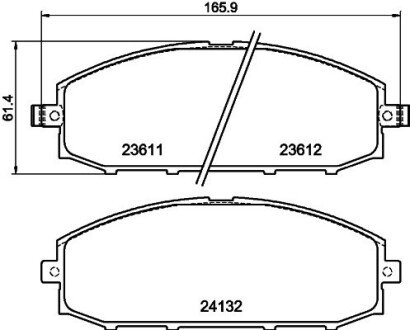 Колодки гальмівні дискові Nissan Patrol 3.0, 4.2, 4.8 (00-) Nisshinbo NP2026