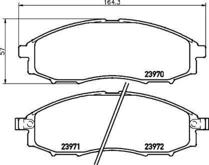 Колодки тормозные дисковые передний Nissan Navara (97-), NP300 (08-) Nisshinbo NP2027SC