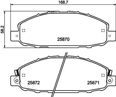 Колодки гальмівні дискові Nissan Caravan 2.4, 3.0 (01-) Nisshinbo NP2042