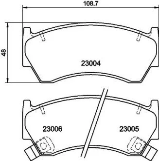 Колодки гальмівні дискові Nissan Almera 1.4, 1.6, 2.0 (95-00) Nisshinbo NP2043