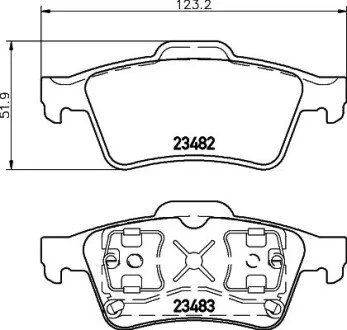 Колодки гальмівні дискові Renault Laguna II, Megane II 1.6, 1.8, 1.9, 2.0 (01-09) Nisshinbo NP2072