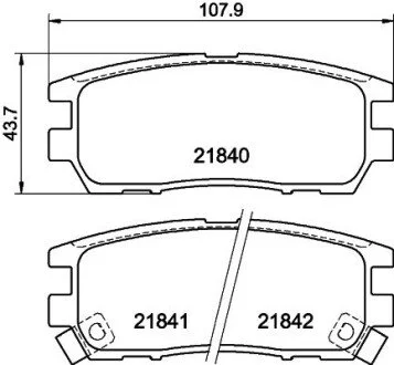 Колодки гальмівні дискові Mitsubishi Pajero II 2.6, 2.8, 3.0 (94-00) Nisshinbo NP3002