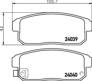 Колодки гальмівні дискові Mazda RX-8 2.6 (03-12) Nisshinbo NP5020