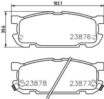 Колодки тормозные дисковые задние Mazda MX-5 1.8 (00-05) Nisshinbo NP5027 (фото 1)