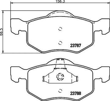Колодки гальмівні дискові Mazda Tribute 2.0, 3.0 (06-08)/Ford KA 1.2, 1.3 (08-) Nisshinbo NP5028