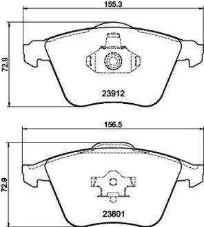 Колодки тормозные дисковые передние Mazda 3, 5 1.4, 1.6, 1.8, 2.0 (04-) Nisshinbo NP5033