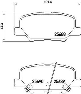 Колодки гальмівні дискові Mazda 6/Mitsubishi ASX, Outlander 1.8, 2.0, 2.2, 2.4 (10-) Nisshinbo NP5038