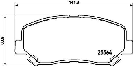 Колодки гальмівні дискові Mazda CX-5 2.0 2.2 (11-) Nisshinbo NP5042 (фото 1)