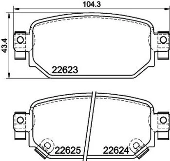 Комплект тормозных колодокMAZDA CX-3 (DK),CX-3 SUV (DK) Rear Axle Nisshinbo NP5072