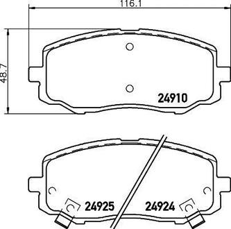 Колодки гальмівні дискові Hyundai i10, i20/Kia Picanto 1.0, 1.1, 1.2 (04-) Nisshinbo NP6085 (фото 1)