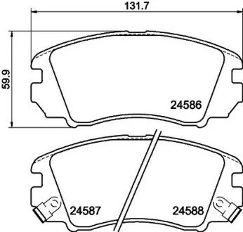 Колодки гальмівні дискові Hyundai Sonata, Tucson/Kia Sportage 2.8 (04-) Nisshinbo NP6090