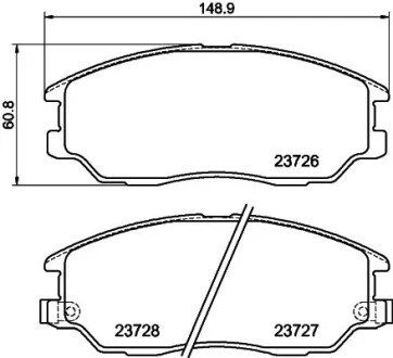 Колодки тормозные дисковые передние Hyundai Terracan 2.9, 3.5 (03-06) Nisshinbo NP6092