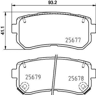 Колодки гальмівні дискові Hyundai ix35, Sonata/Kia Cerato 1.7, 2.0, 2.4 (09-) Nisshinbo NP6097 (фото 1)