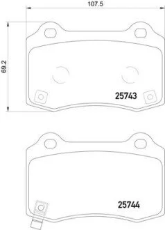 Комплект гальмівних колодок TESLA MODEL S / X "R "12>> Nisshinbo NP6124