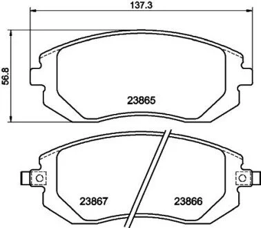 Колодки тормозные дисковые передние Subaru Forester, Impreza, Legacy, Outback 2.0, 2.5 (06-) Nisshinbo NP7001