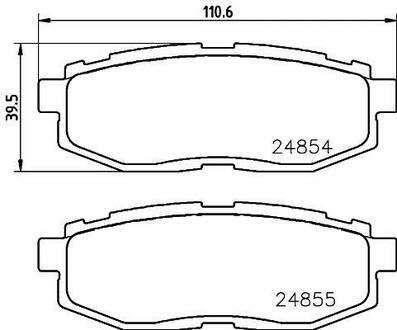 Колодки гальмівні дискові Subaru Forester 2.0 (13-19), Tribeca 3.0, 3.6 (06-14) Nisshinbo NP7013 (фото 1)