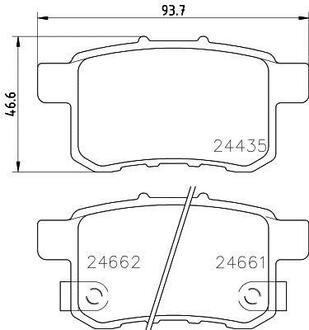 Колодки гальмівні дискові Honda Accord VIII 2.0, 2.2, 2.4 (08-13) Nisshinbo NP8009 (фото 1)