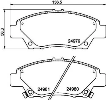 Колодки гальмівні дискові Honda Civic VII 1.4, 1.6, 1.7 (01-05) Nisshinbo NP8013