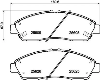Тормозные колодки ACURA/HONDA MDX/Pilot "F "10>> Nisshinbo NP8034