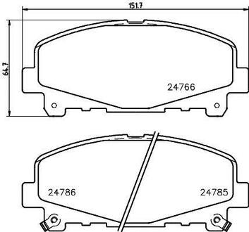 Колодки гальмівні дискові передні Honda Accord VIII 2.0, 2.4 універсал (08-) Nisshinbo NP8035