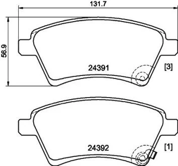 Колодки гальмівні дискові Suzuki SX4 1.5, 1.6, 1.9, 2.0 (06-) Nisshinbo NP9017