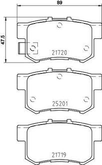 Колодки гальмівні дискові Honda Accord, Civic 1.4, 1.6, 1.7, 2.0 (01-05) Nisshinbo NP9018