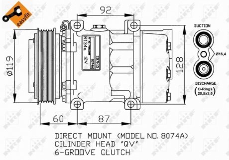 Компресор кондиціонера NRF 32170