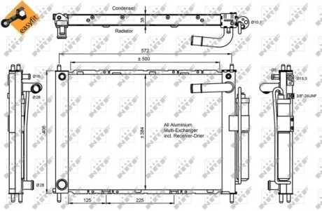 Радиатор кондиционера NRF 350055