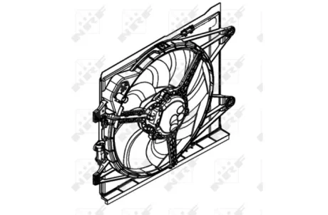 Вентилятор радіатора (з корпусом) FIAT PANDA 0.9-1.3D 02.12- NRF 47597
