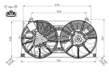 WENTYLATOR CHЭODNICY NISSAN LEAF 13- NRF 47940 (фото 1)