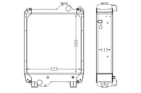 Радіатор двигуна CASE IH 523, 523 A, 553, 553 A, 624, 624 A, 654, 654 A, 140, 120 2WD, 120 4WD, 130 2WD, 130 4WD, 135, 140 2WD, 140 4WD, 150, 155 2WD, 155 4WD, 175 2WD, 175 4WD, 190 2WD NRF 530002