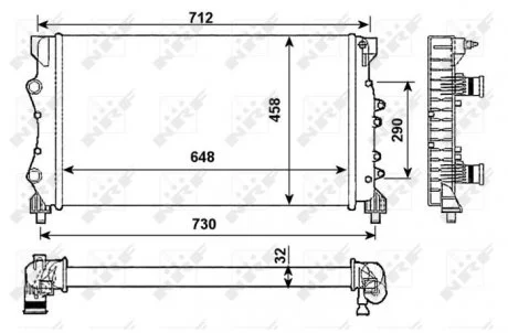 Радіатор, охолодження двигуна NRF 53990